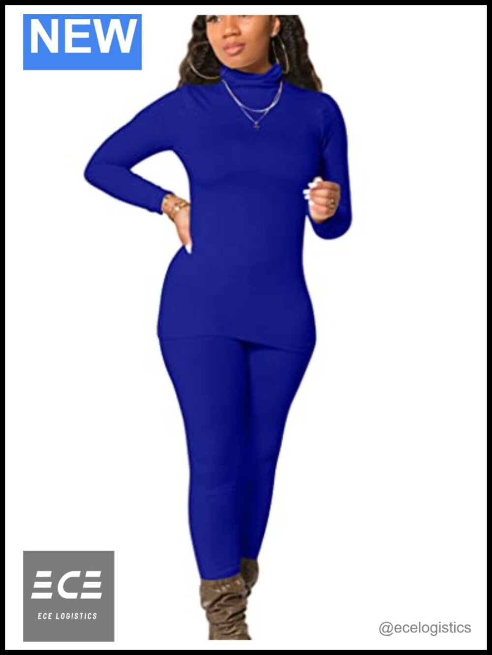 Women's 2 Piece Tracksuit Turtleneck Long Sleeve Top Jogger Legging Pants Set